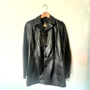 Leather car coat